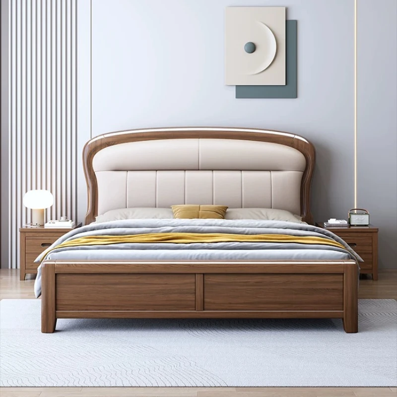 Luxury Double Bed Children Queen Bedroom Girls Wooden Modern Headboards Bed Sleeping Single Letto Matrimoniale Trendy Furniture
