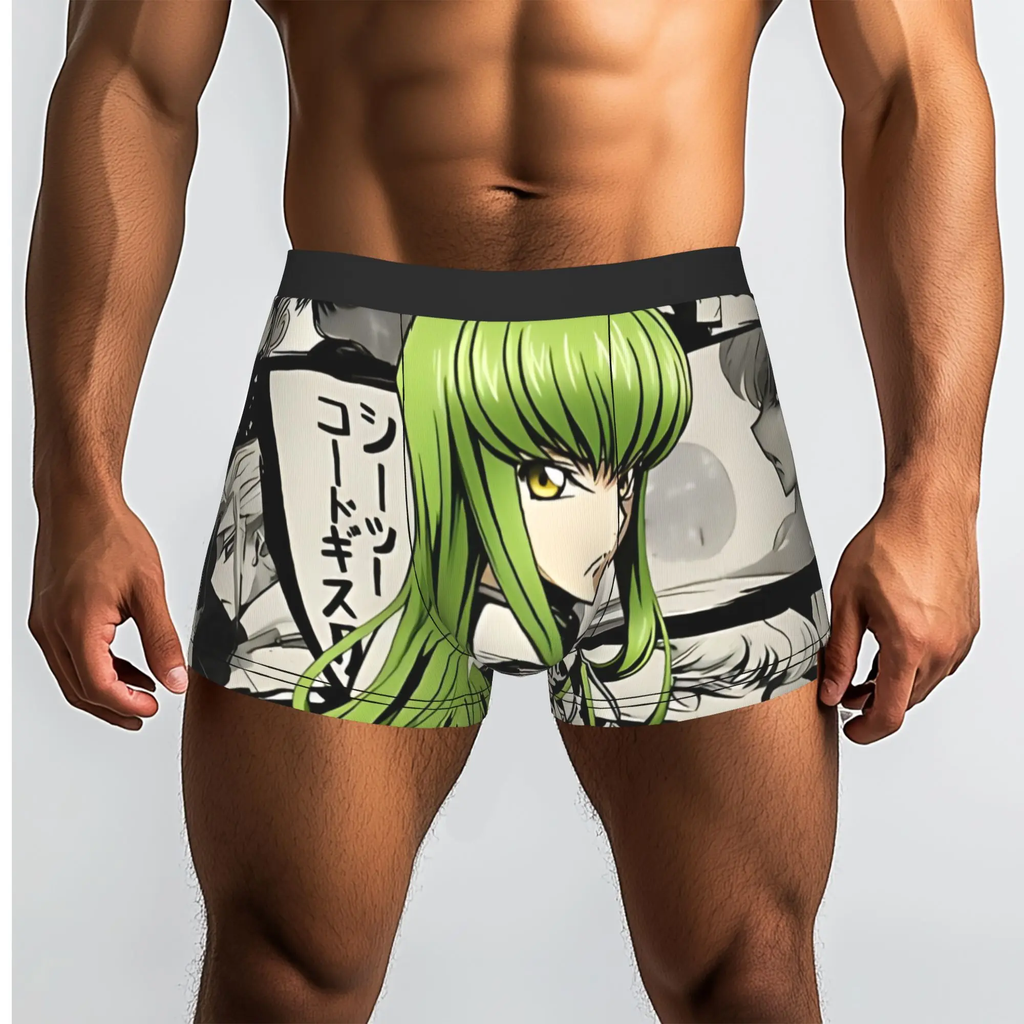 

Мужские трусы-боксеры Green Hair Baddie Manga Panel Bandai Code Geass, дышащие, вентилируемые шорты