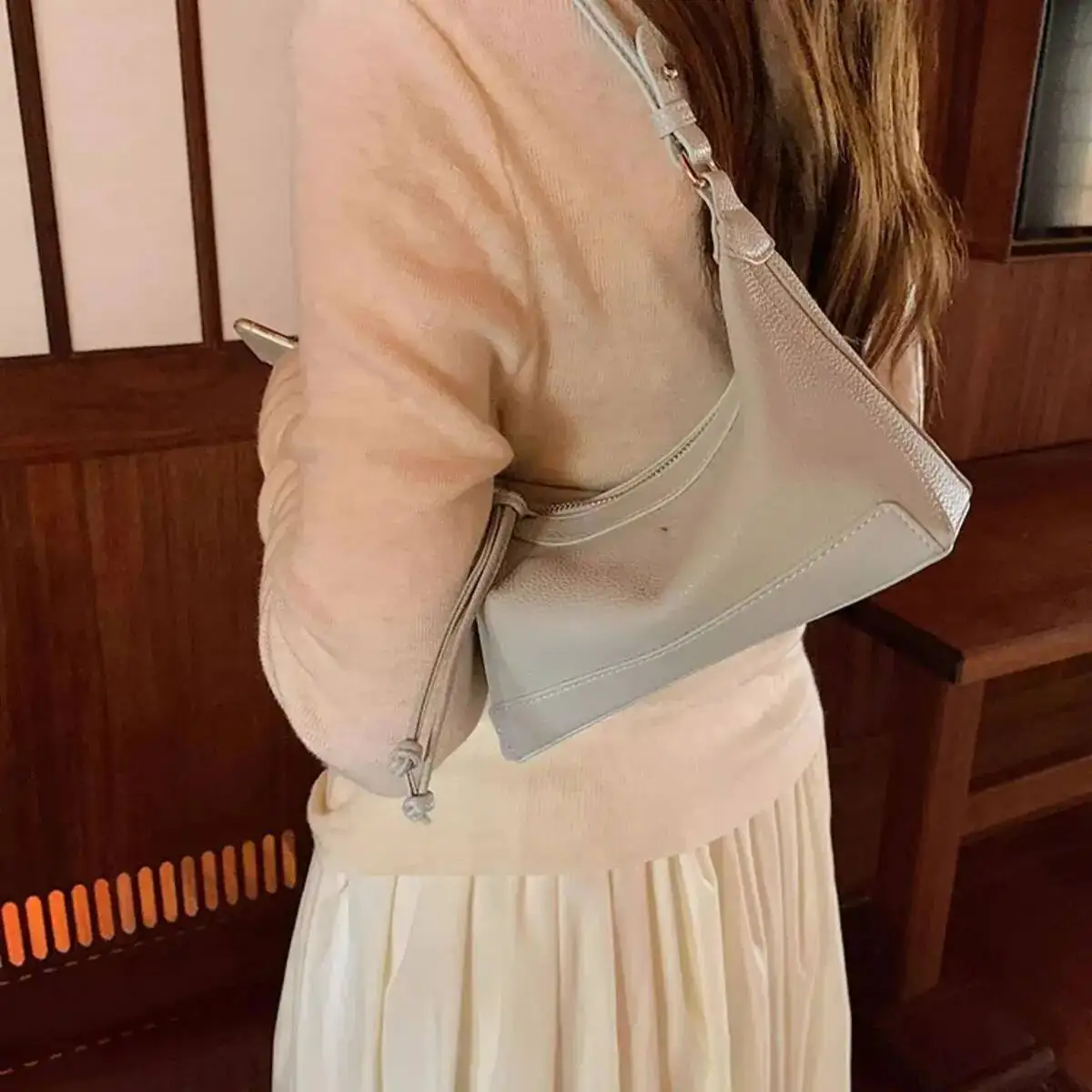 Bloom High Street Blue Underarm Y2k Hot Girls Pu Leather Hobos Bag Handbag Female Haruku Aesthetic Shoulder Bags 2025