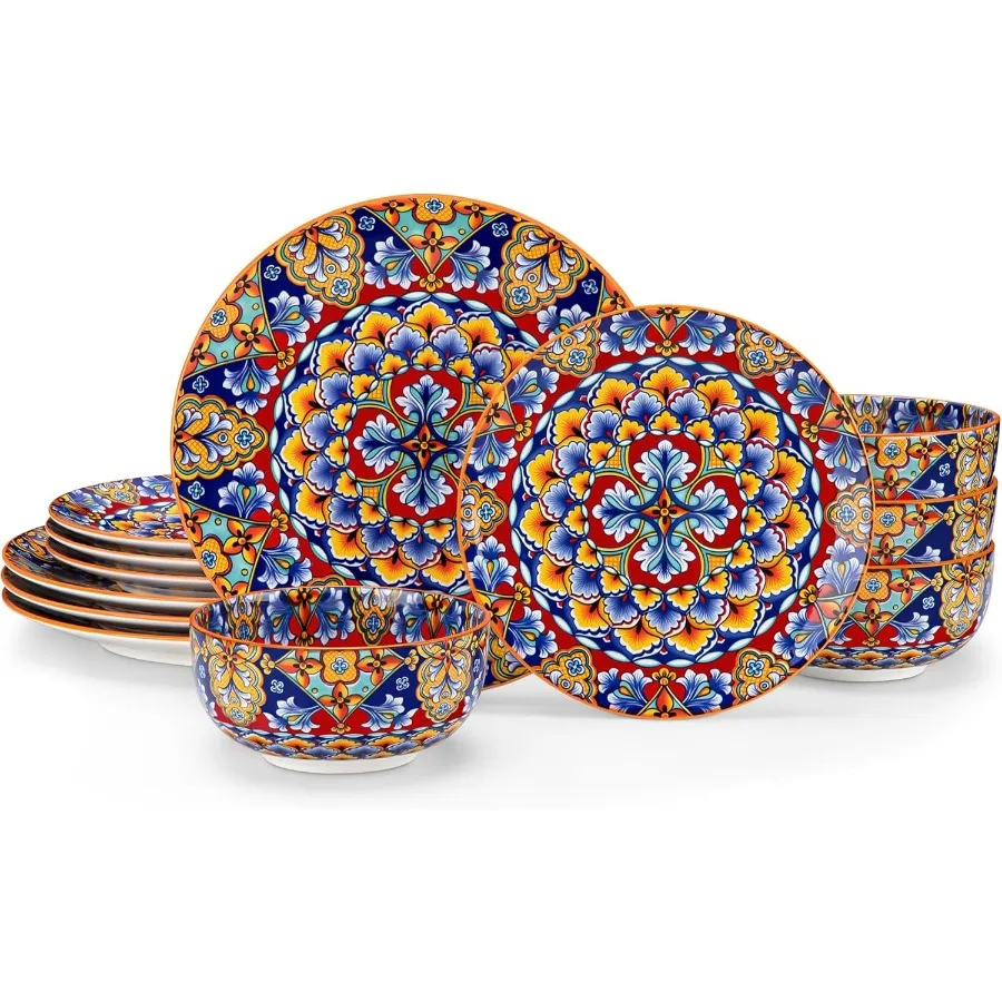

Набор столовой посуды из 12 предметов. Набор оранжевых тарелок и мисок. Набор фарфоровой посуды для 4 микроволновых печей и посудомоечной машины. Устойчивость к царапинам.