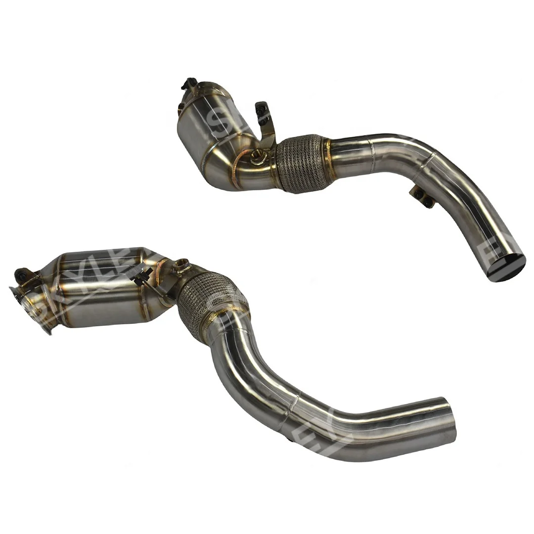 SKYLEY 304 Stainless Steel Megna Flow For Bmw S63 4.4t 2020-up F95 F96 X5m X6m Auto Performance Parts Catless Exhaust Downpipes