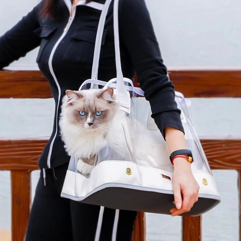 

New Transparent One-shoulder Pet Bag Breathable Out Portable Dog Bag Portable Pet Travel Bag Wholesale