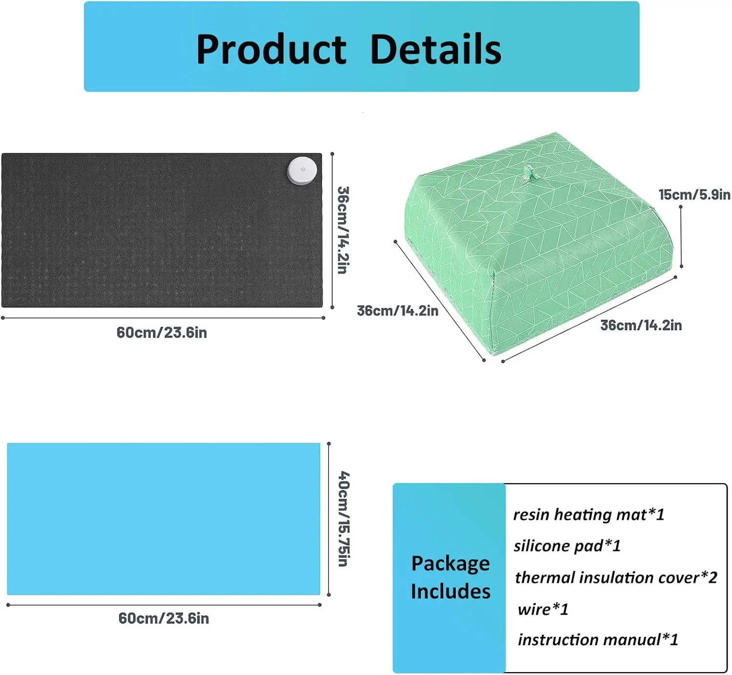 Large Resin Heating Mat, Yofuly Fast Resin Curing Machine with Timer and Lid, Silicone Mat for Perfect Resin Results, 4-Hour Aut