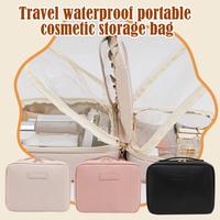 Cosmetic Storage Bag Women PU Leather Travel Waterproof Practical Portable Capacity Bag Storage Washing Classification Larg V8P3