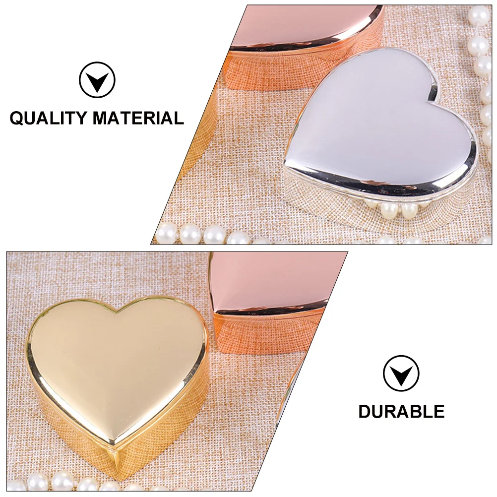 

Heart Shaped Jewelry Case High-Grade Metal Storage Box for Rings Bracelets Necklaces Earrings Portable Jewelry Organizer Gift