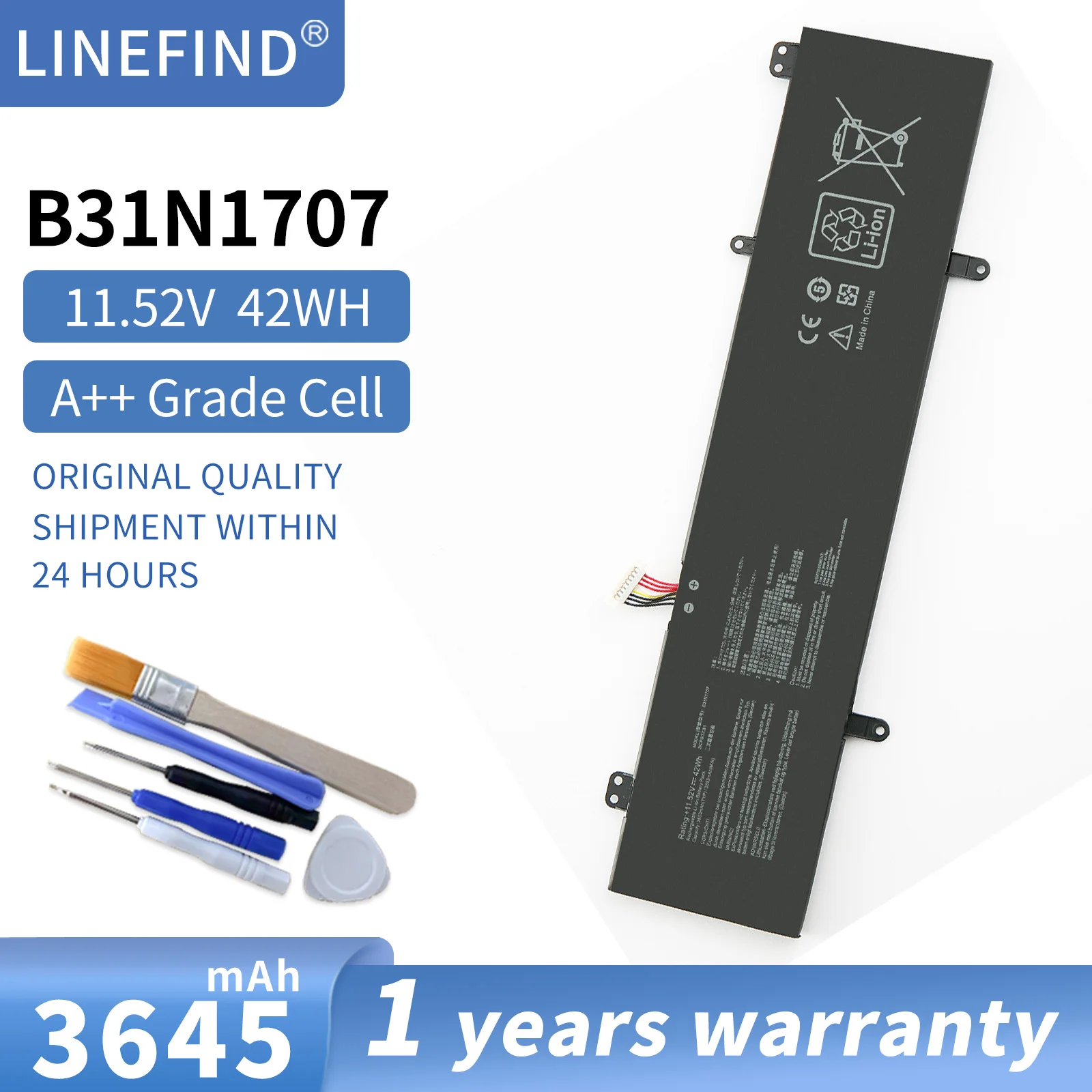 

New Laptop Battery B31N1707 For ASUS VivoBook S14 S410UQ S410UN S41OUN S4100V X411UN X411UQ X411UA X411UF