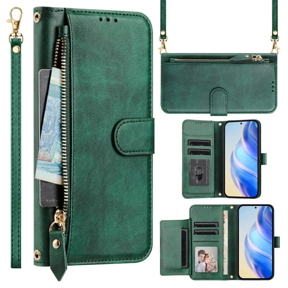 For Xiaomi Redmi 15 5G 4G 2025 Luxury Case Crossbody Zipper Leather Wallet Coque For Redmi 15C Flip Cover Redmi15 15C 15 C Funda