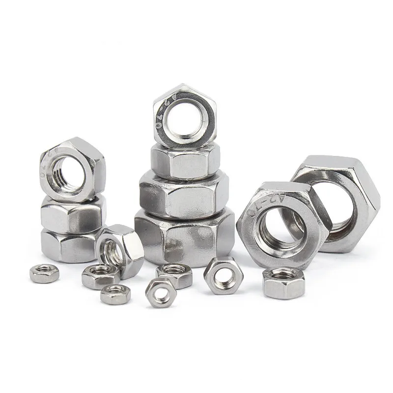 20-50Pcs DIN934 M2 M2.5 M3 M4 M5 M6 M8 304 Stainless Steel Metric Thread Hex Nut Hexagon Nuts  JIANKUI