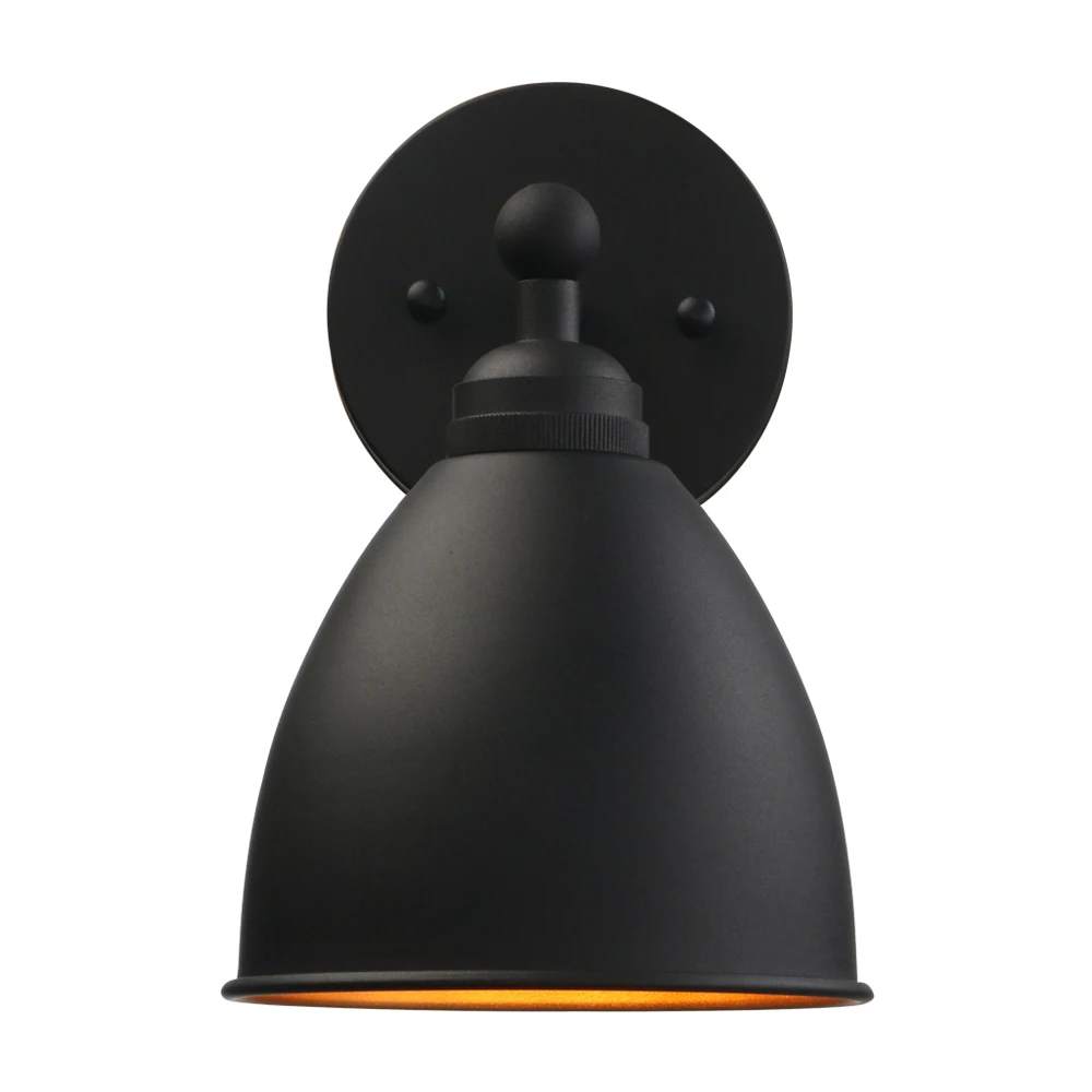 Phansthy Industrial Wall Sconce Matte Black Barn Farmhouse Wall Light Fixture with Metal Lampshade ，Bedroom,living room，bathroom