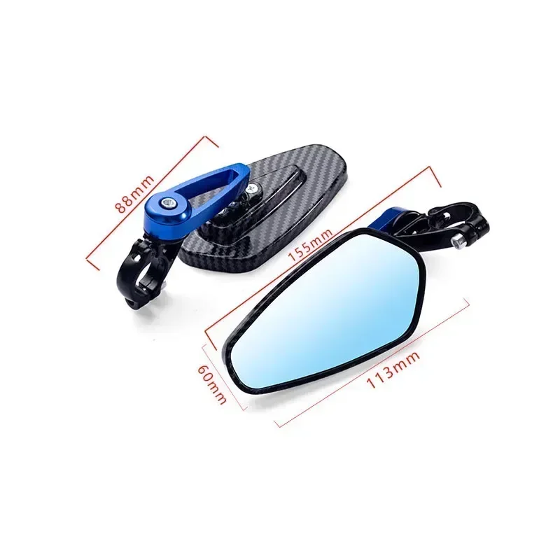 Motorcycle Rearview Mirror Carbon Fiber Pattern Handlebar Mirror Modified Inverted Rear Mirror Motorbike Accessories 2022 New