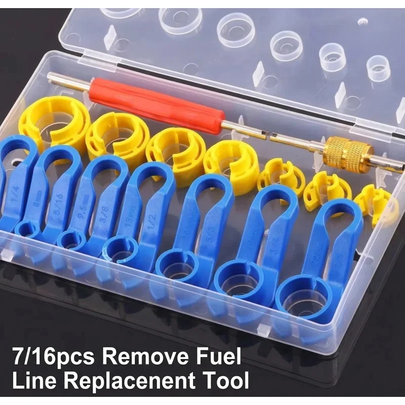 

7/16PCS Angled Fuel Line Disconnect Tool Kit, Automotive AC & Oil Pipe Quick Disconnect Removal Tools