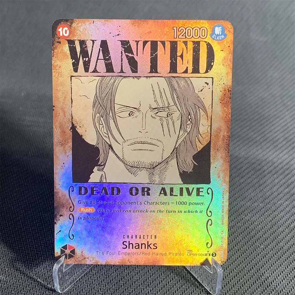 قطعة واحدة TCG OPCG الإنجليزية OP13 بطاقة شخصية مطلوب ملصق عربات التي تجرها الدواب لوفي ايس شانكس احباط بطاقة أنيمي تحصيل بطاقات #5