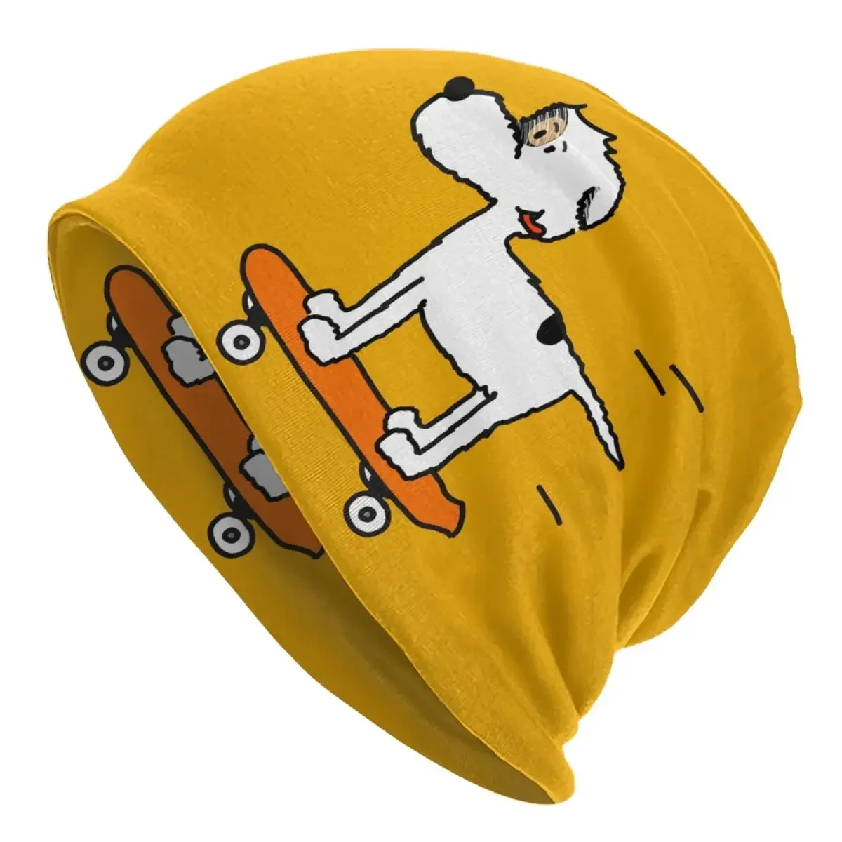 Dog As A Skater Skullies Beanies Caps Unisex Streetwear Winter Knitting Hat Adult Jack Russell Terrier Dog Lover Bonnet Hats