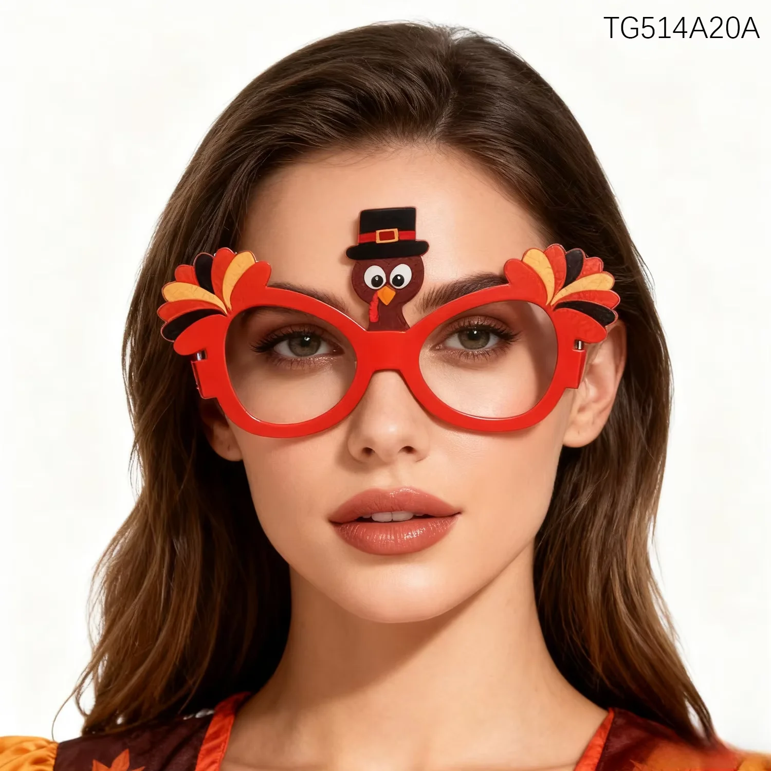 PESENAR Thanksgiving Day Holiday Party Thanksgiving Day Costume, Eyewear, three-piece set, eyewear set, Turkey glasses