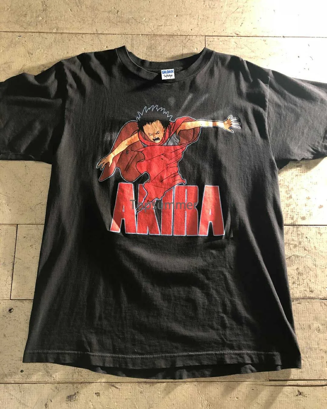 Vintage 80S Akira Anime Japan Shirt Reprint Men T Shirt Short Sleeve Print Casua Print T Shirt For Men 2019