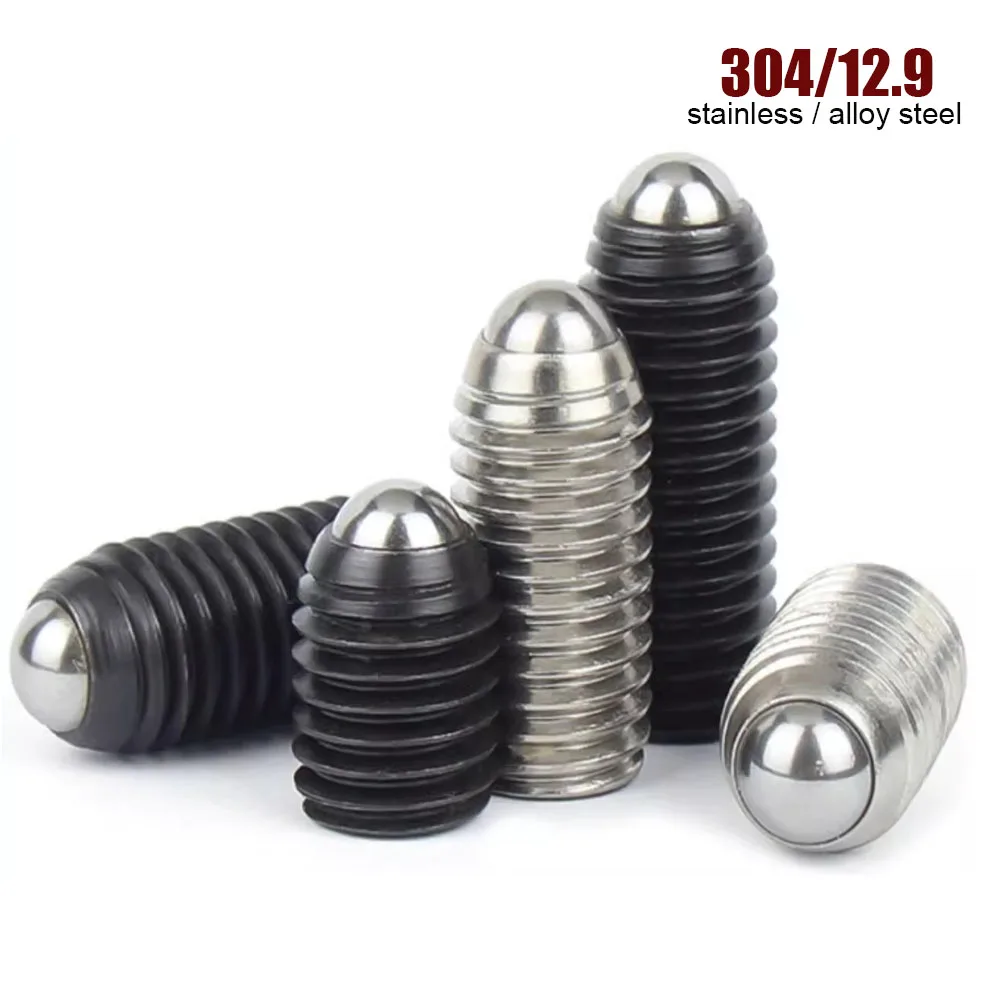 M2.5 M3 M4 M5 M6 M8 M10 M12 M16 304 Stainless 12.9 Black Steel Hex Socket Spring Ball Plunger Grub Headless Bolt Point Set Screw