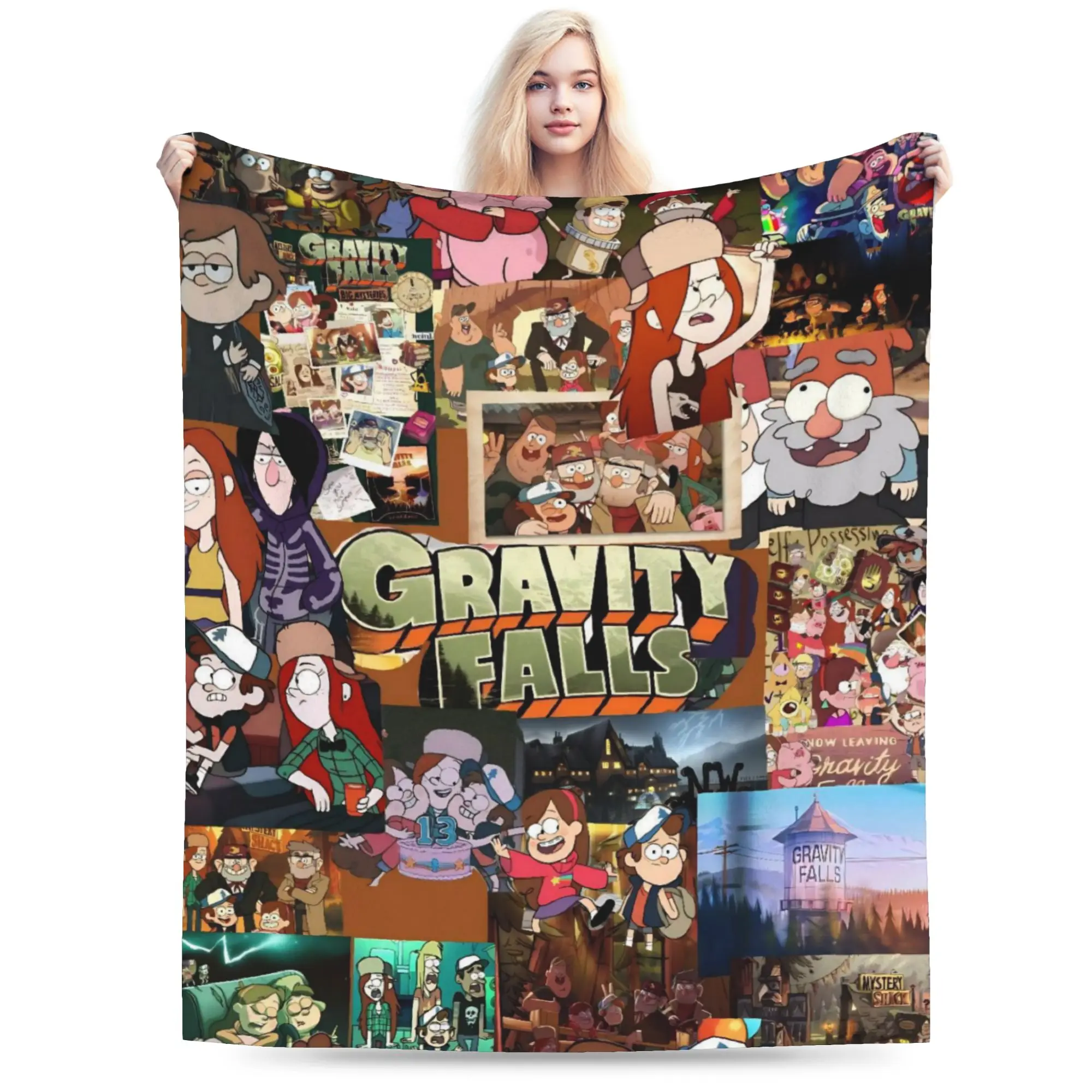 G-Gravity Falls Blanket Multi-size Warm Cozy Fluffy  Throw Blankets for Couch Sofa and Bed