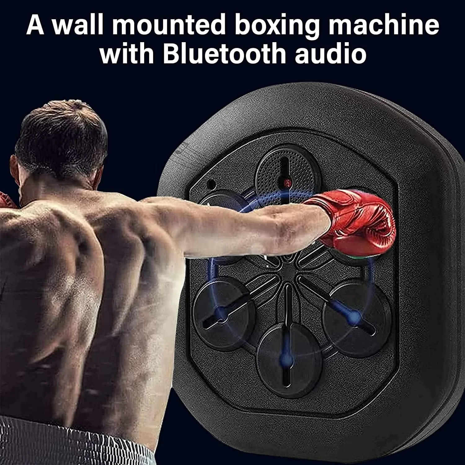 HANAN FIT Music Electronic Boxing Machine With Bluetooth Rechargeable LED Light Wall Mount For Kids Adults Punching Targets