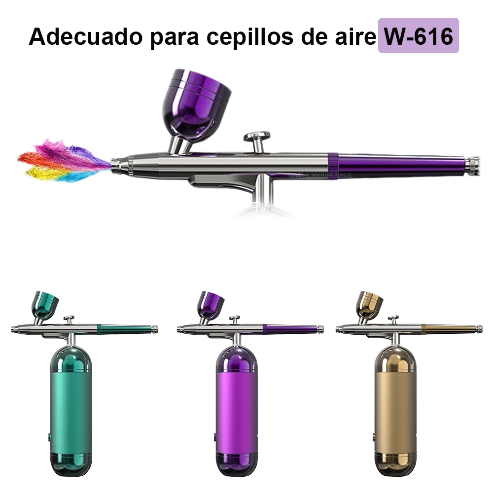 Kit de uñas con aerógrafo, accesorios, pistola pulverizadora, Con tazas, kit de limpieza con aerógrafo, reemplazo para uñas, pintura, decoración de pasteles