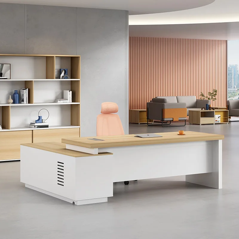 

Boss desk, simple modern class desk, single president desk, office desk and chair combination