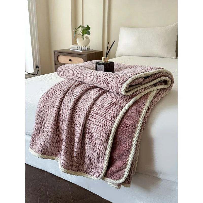 Double sided high weight chenille composite 360g one-piece velvet blanket blanket