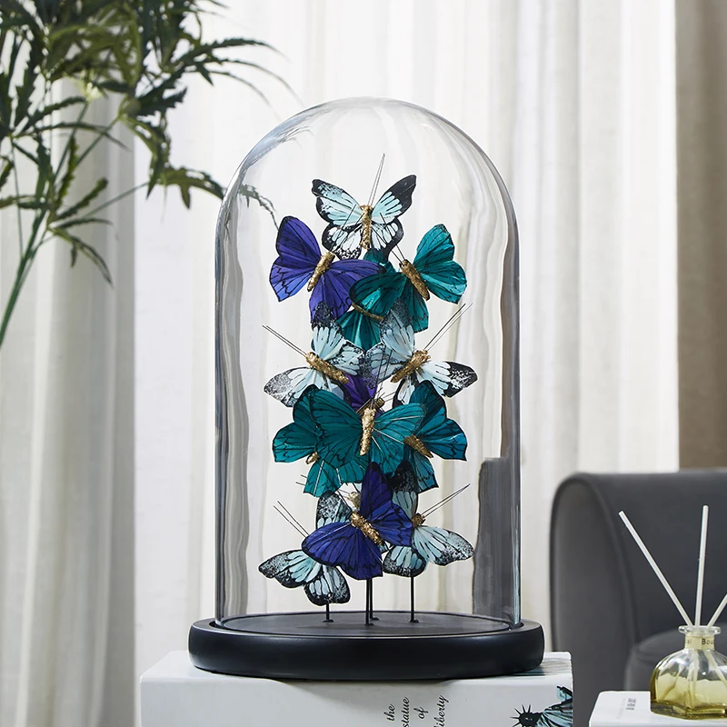 

creative simulation butterfly glass cover ornament soft decoration living room wine cabinet bookshelf model room home