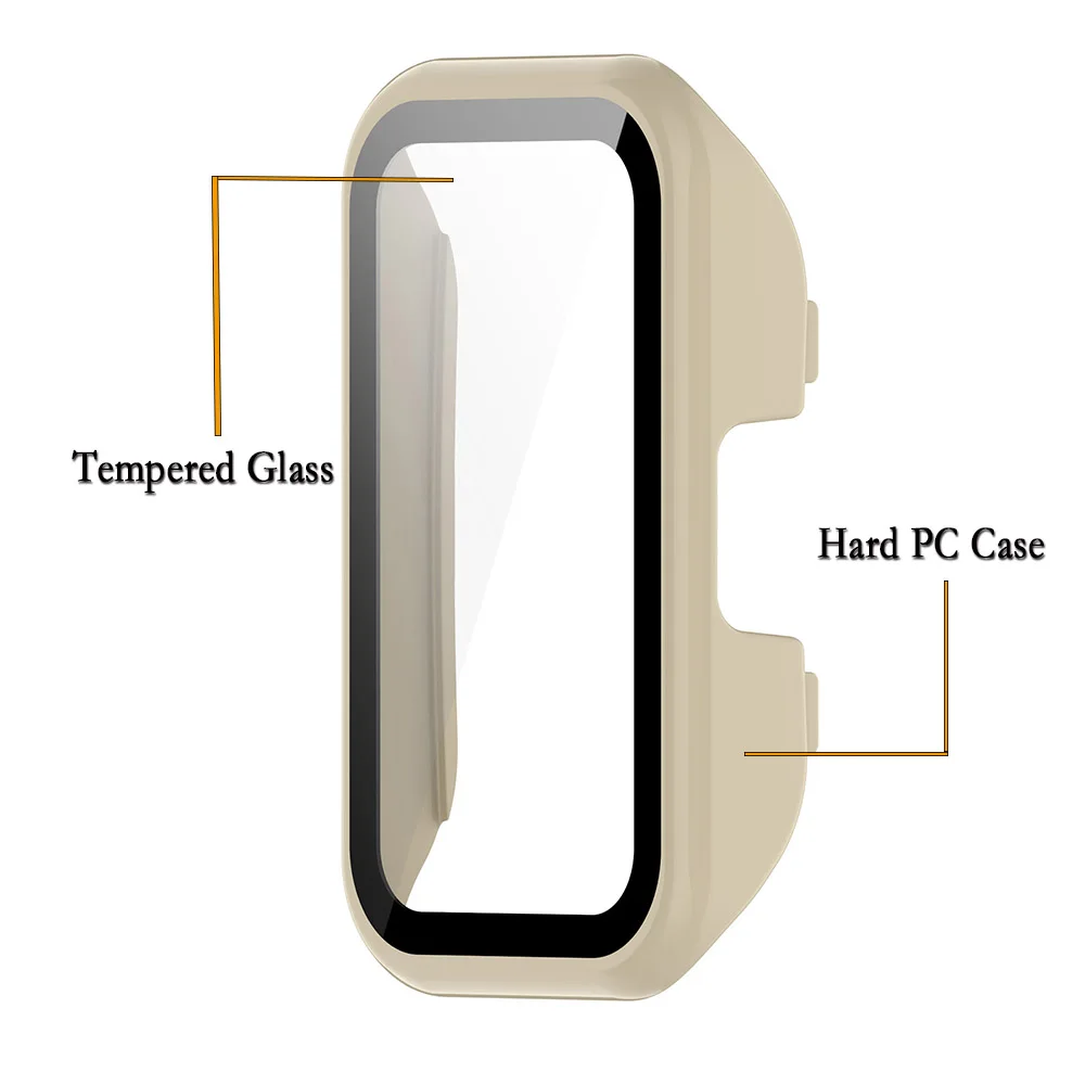 화웨이 밴드 8 용 시계 케이스, 풀 커버리지 범퍼 PC 하드 케이스 커버, 고품질 강화 유리 화면 보호기 포함, 2 in 1