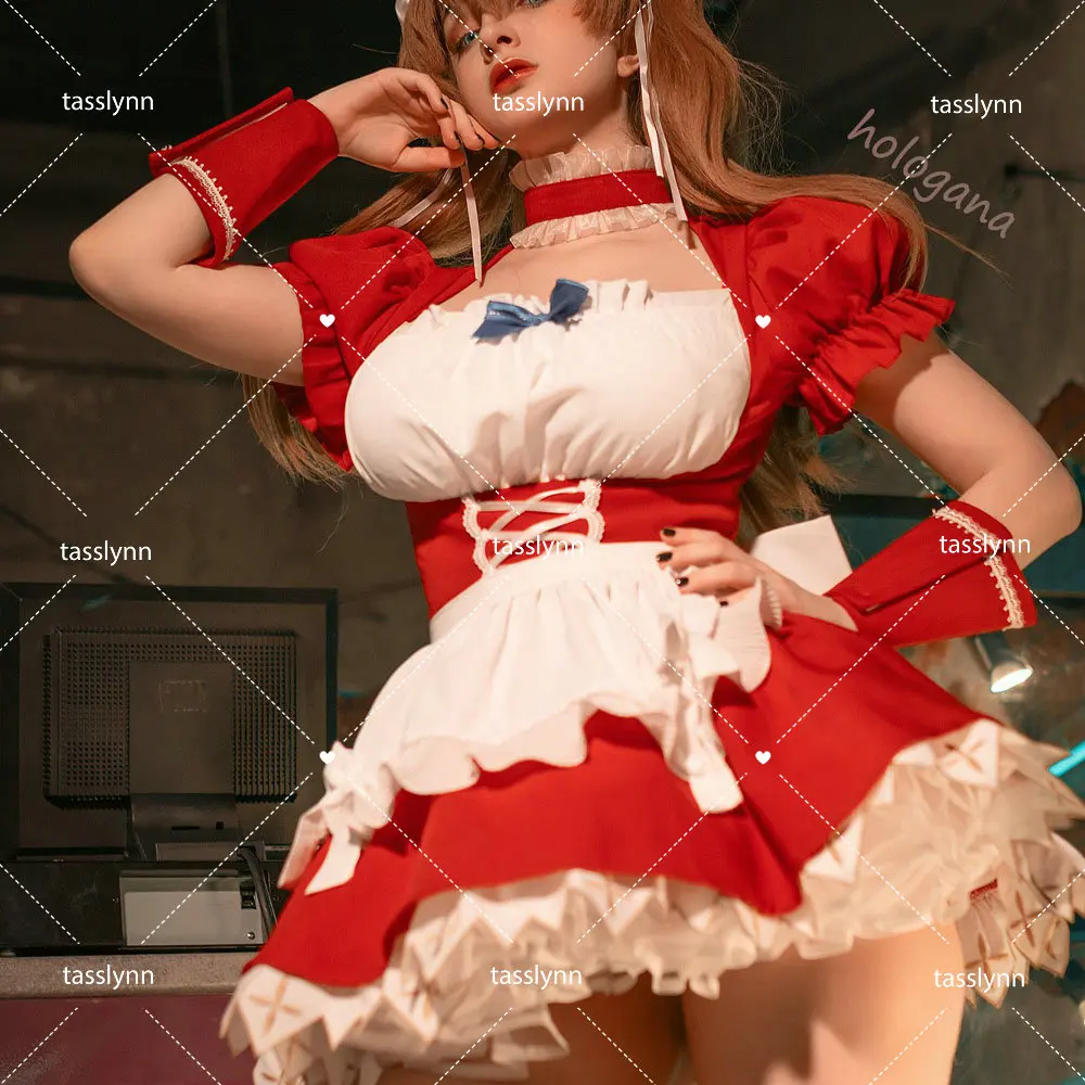

Ainime Coplay Samurai Asuka Langley Soryu Cosplay Costume Halloween Costumes for Women Asuka Langley Soryu Maid Dress