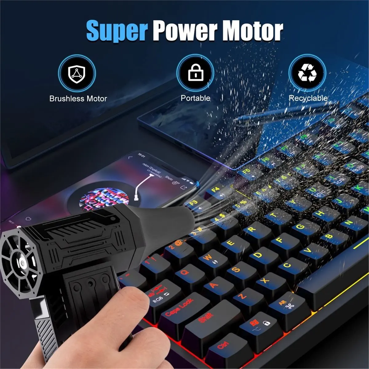 

Турбовентилятор жестокий вентилятор Супер мощный воздуходувка Вакуумный продувочный очиститель Сильный ветер Воздуходувка Ручная автомобильная электрическая сушилка