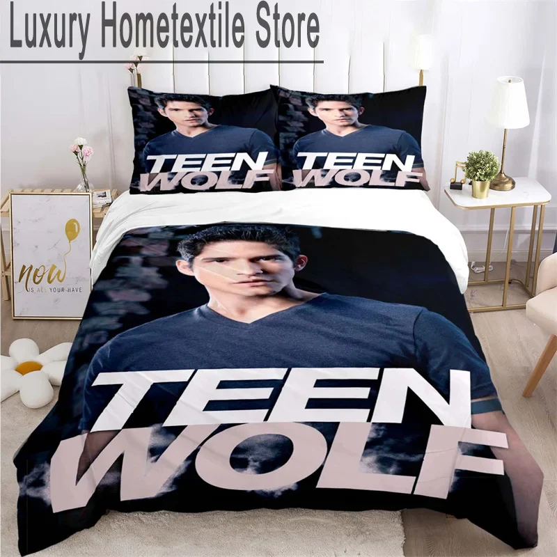 3D Print Teen Wolf Bedding Set,Duvet Cover Comforter Bed Set Quilt Cover Pillowcase,King Queen Twin Size Boys Girls Adults