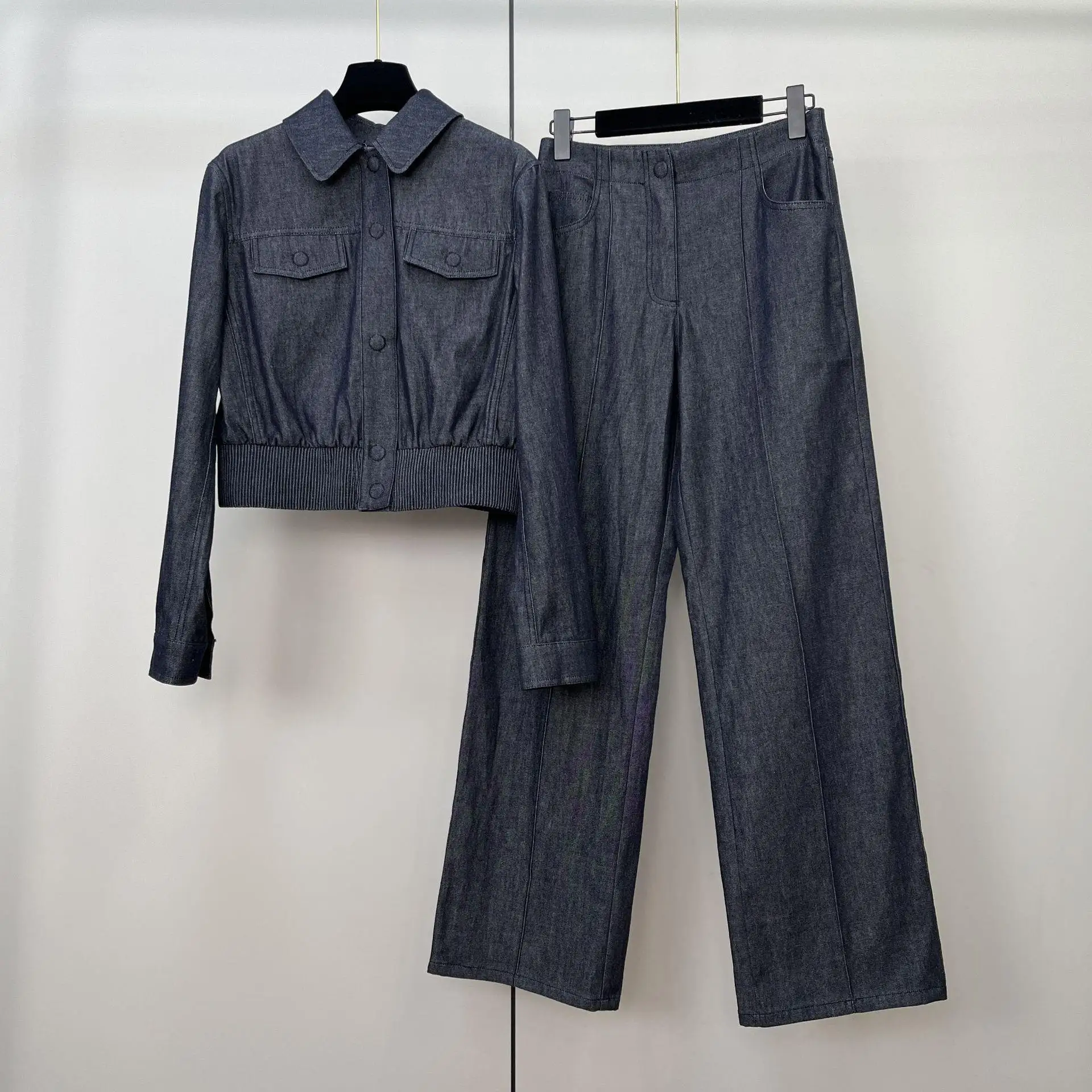 

Slimming Elastic Design Short Coat Long Sleeve Classic Collar Soft Spring New Style Versatile Cotton Jacket for Women