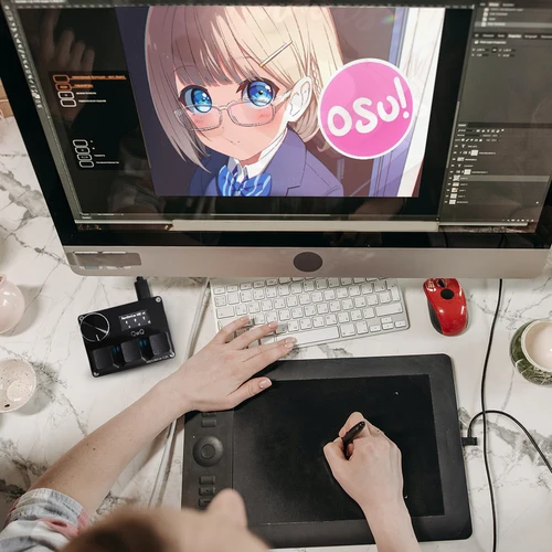 Imagen 2 del producto SayoDevice-interruptores magnéticos de gatillo rápido, teclado de juego de música RGB, perilla de volumen para teclado de oficina O3C DJMAX SDVX Geometry Dash