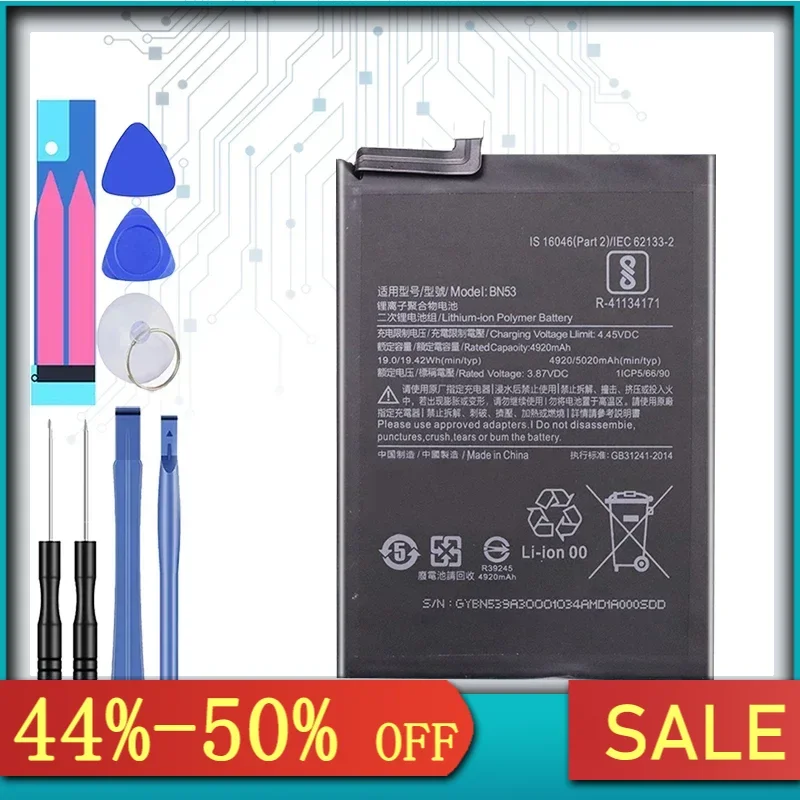 BN53 BN54 BN55 Battery For Xiaomi Redmi Note 9 Pro/5G 10X 4G 9S Phone Batteries