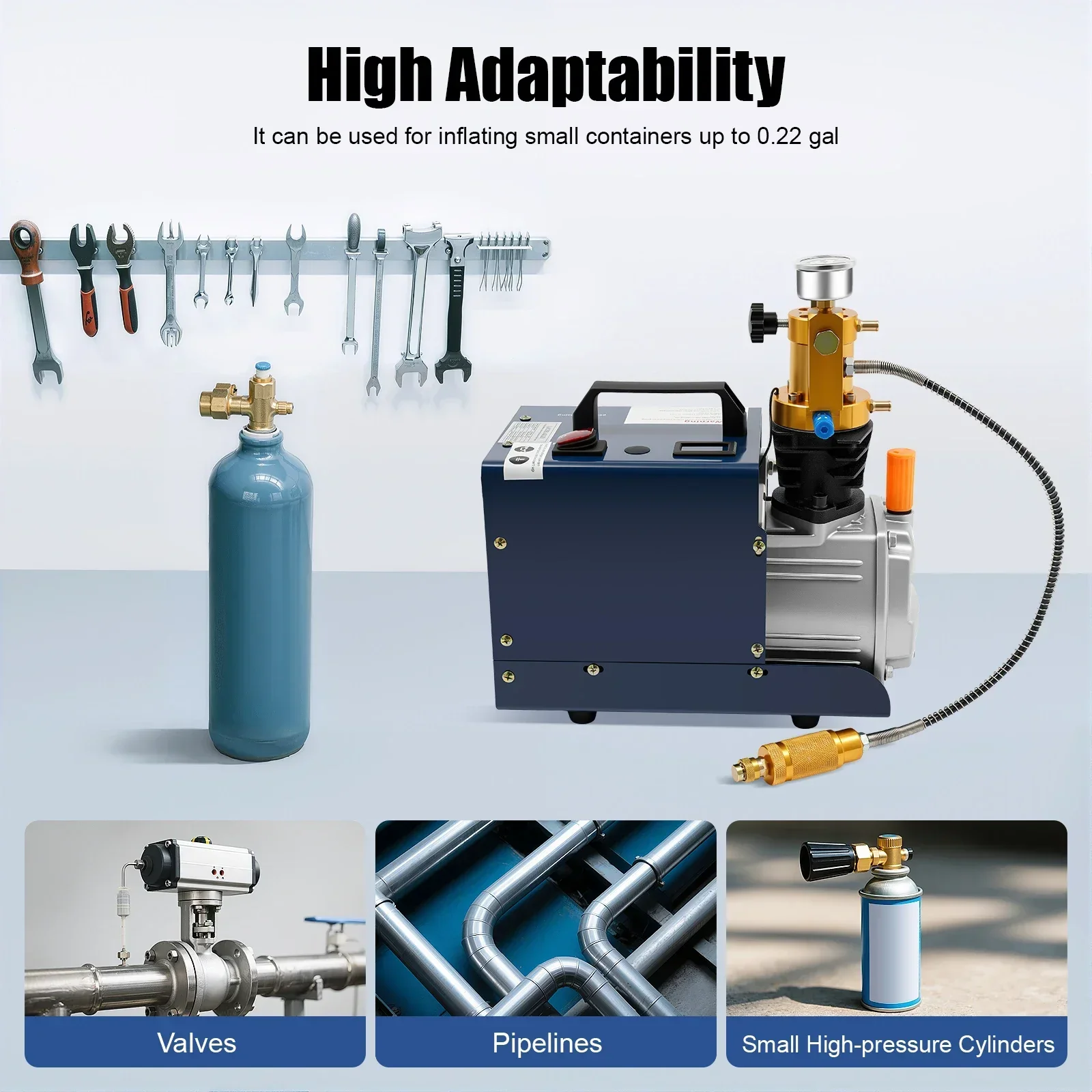 1800W 300bar 30MPa 4500psi PCP Luftkompressor, Hochdruck-Luftpumpe, Druckluft-Kompressor, Elektrische Paintball-Luftpumpe, 2800 U/min