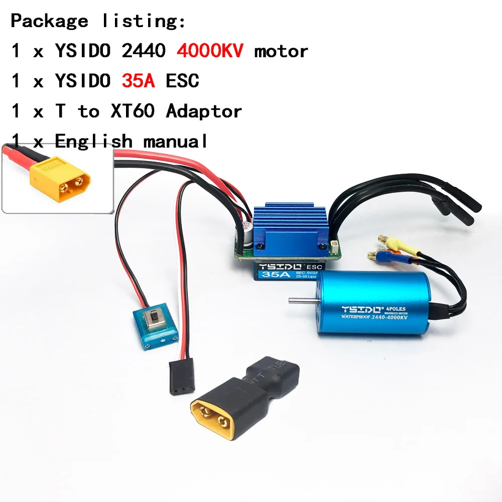 2435/2440/2838/2847 borstelloze motor 35A/45A ESC-combo voor Wltoys 124016   Remo Hobby XLH Timaya Redcat 1/12 1/14 1/16 RC Bootauto