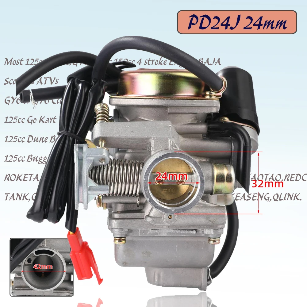 PD24J 24mm Motorcycle Carburetor For Gy6 100cc 125cc 150cc 200cc Engine motorcycle ATV Go Kart Moped Scooter Dirrt Bike 4 Stroke