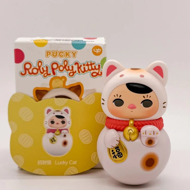 Hot Pucky Roly Poly Kitty Tumbler Series Blind Box Garage Kit Cute Collection Desktop Ornament Tumbler Friend Mystery Box Gift