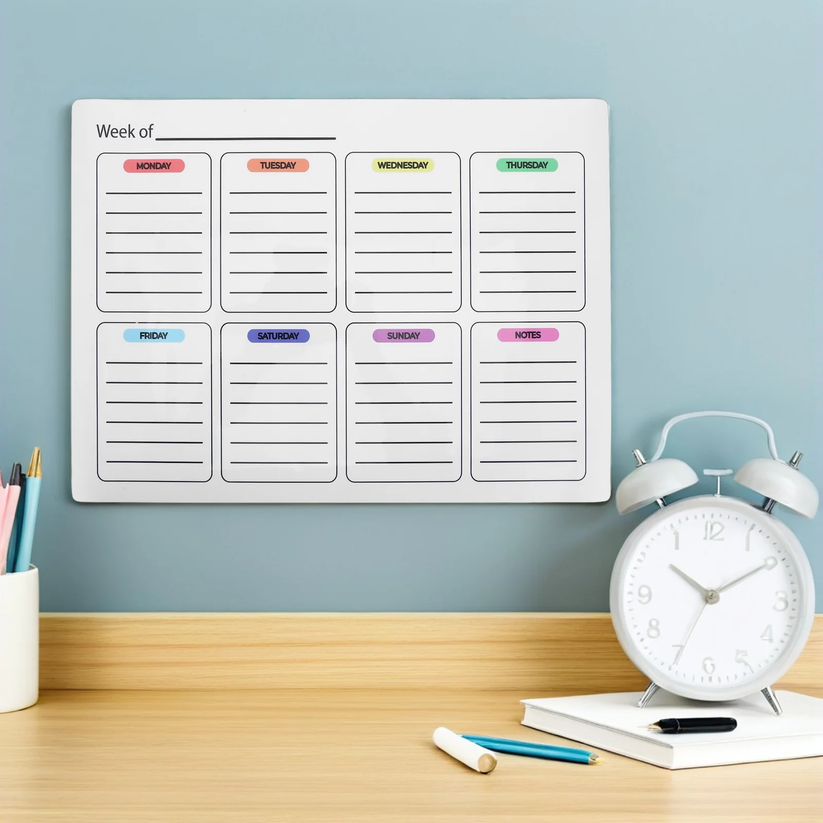 Removable Reusable Weekly Planner Whiteboard Stickers Large Size Wall Calendar Organizer Efficient Home Office Schedule