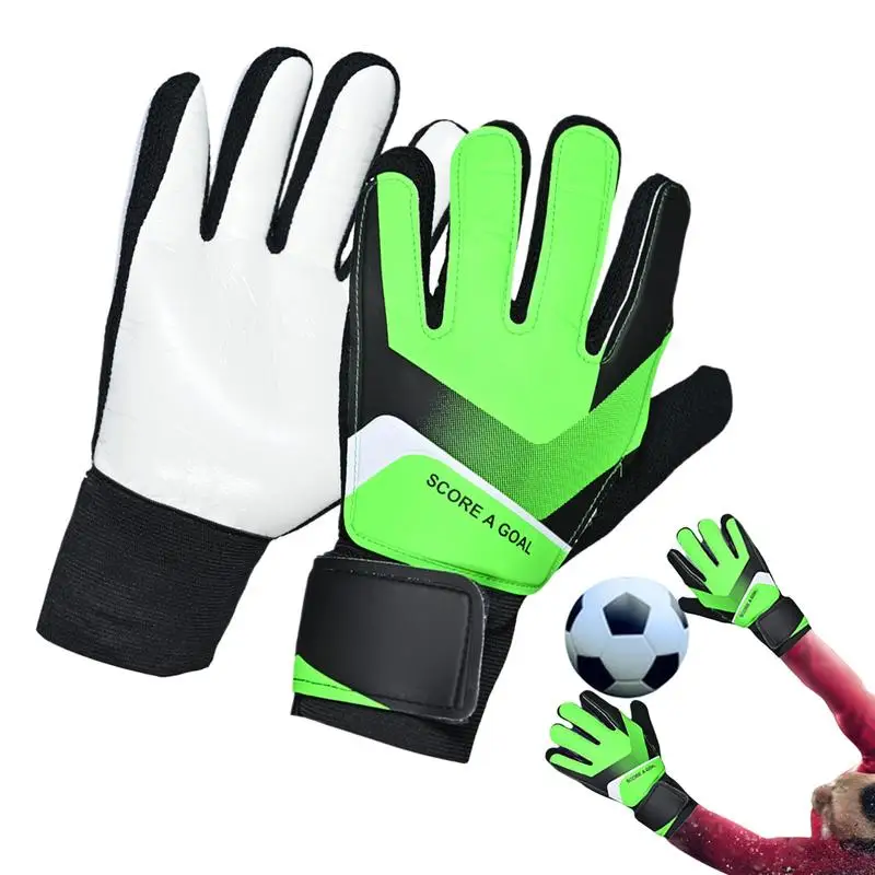 

Soccer Goalkeeper Gloves Strong Grips Hand Wearing Football Mittens For Kids Boys Children Women Men Training And Competition