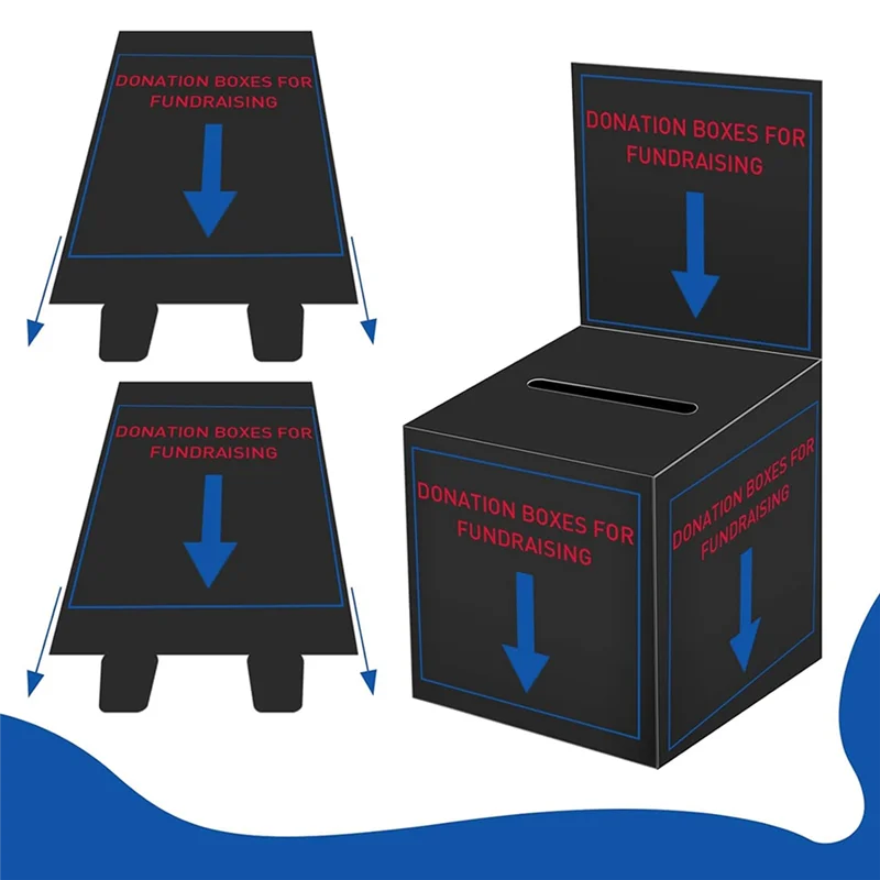 REPLA-12-Pack Raffle Box Donation Box For Fundraising, Ballot Box Cardboard Box With Ticket Slot And Removable Title Box