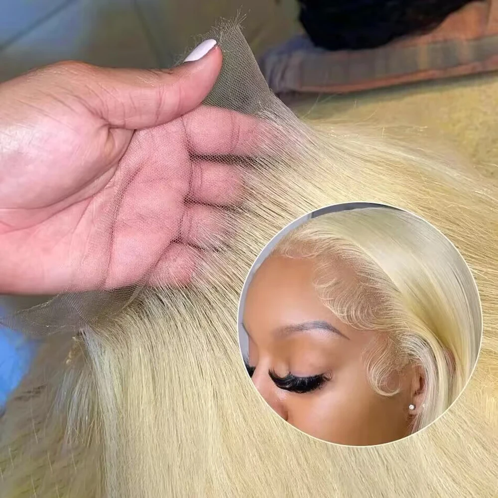 Honey Blonde HD Transparente Lace Frontal Peruca para Mulheres, Onda Do Corpo, Frente Perucas de Cabelo Humano, 200% Cabelo Remy Brasileiro, 613x6