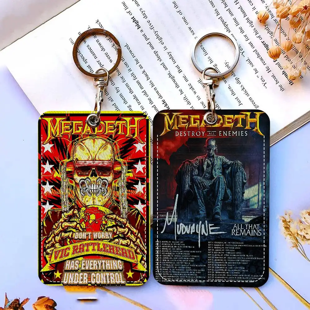 

Брелок для ключей группы Megadeth с держателем для карт, защитный чехол для проездного, карты питания, ID-карты и банковской карты для обеспечения безопасности