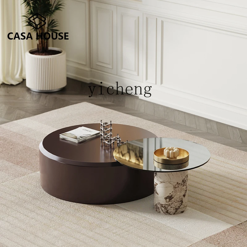 

ZK minimalist coffee table light luxury simple modern living room small apartment household round combination coffee table