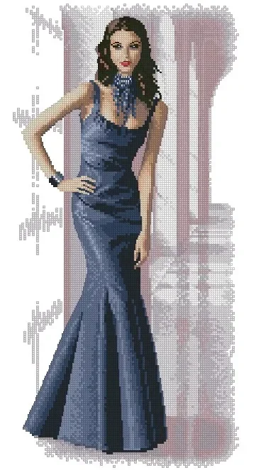 Amishop Gold Collection Premium Nostalgic Counted Cross Stitch Kit Isabella Fashion Elegant Lady Girl Woman Movie Star Superstar