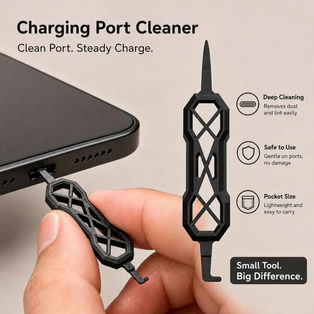 10Pcs Phone Charging Port Cleaner Tool Dual Head Dust Remover Lint Cleaning Hook For iPhone USB C Type C Micro USB Port