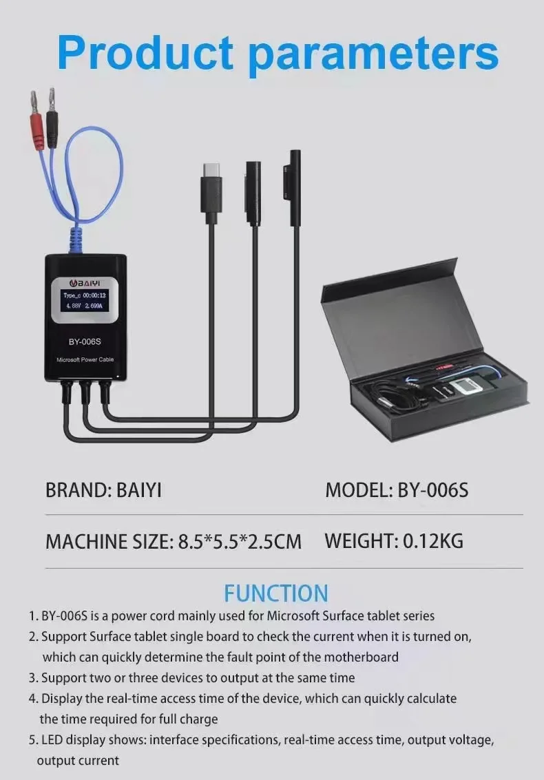 

By-006s Microsoft Power Cord Tool For SURFACE Tablet Series Confirm The Fault Point Of The Main Board Detect The Cable