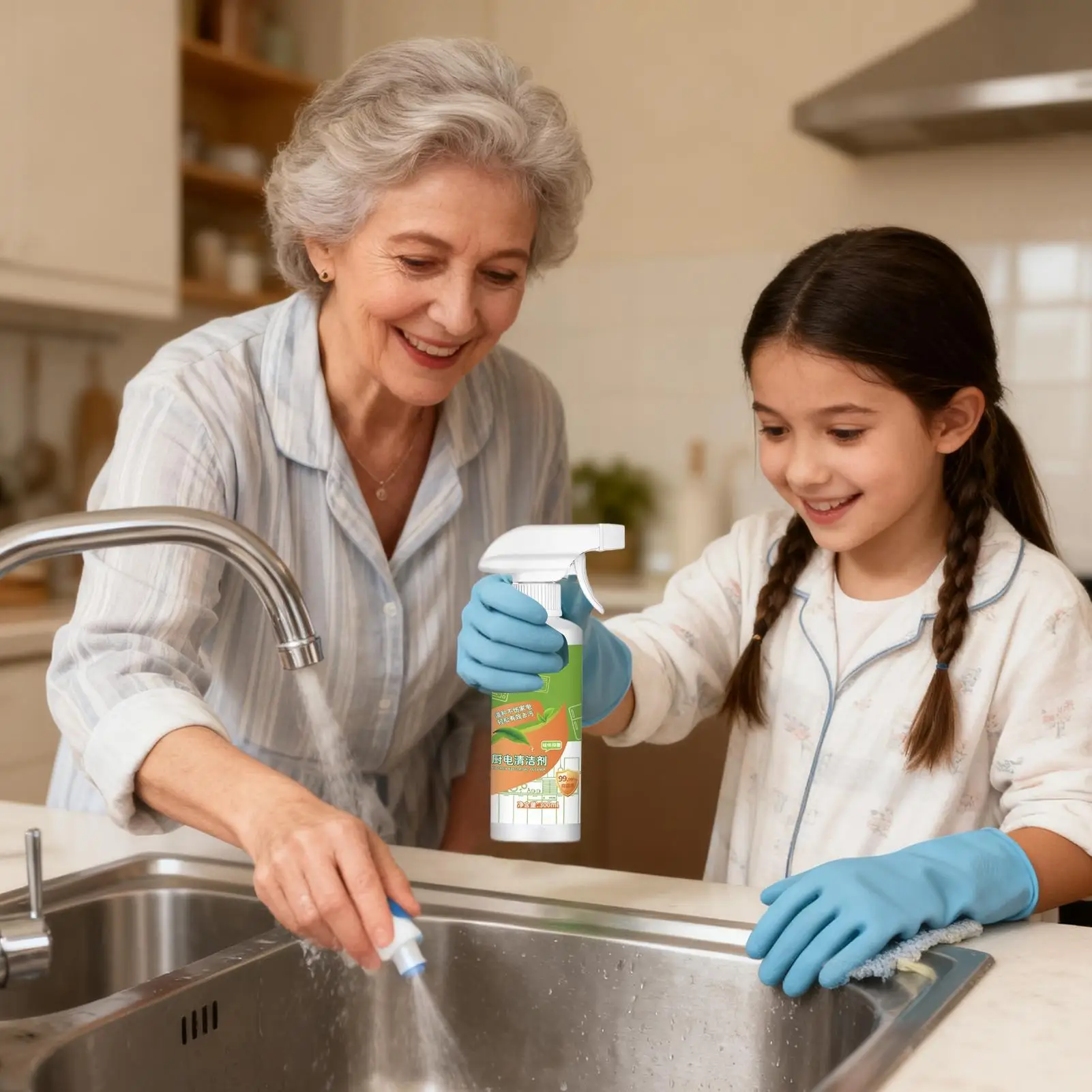 Potente limpiador en aerosol desengrasante para cocina, para grasa tenosa en Campana Extractora, horno, microondas, freidora de aire, nevera, limpieza profunda