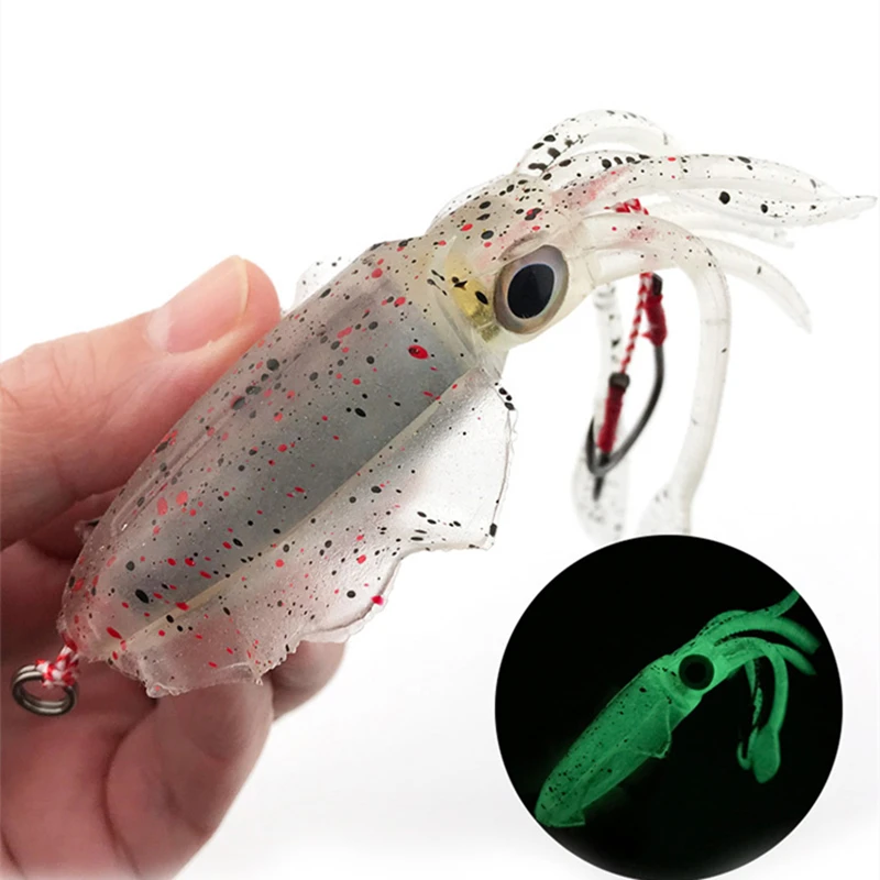 Soft Squid Fishing Trolling Lure 2g 7g 15g 20g 60g Luminous UV Squid Jig For Sea Fishing Boat Fishing Wobblers Bait Rockfishing