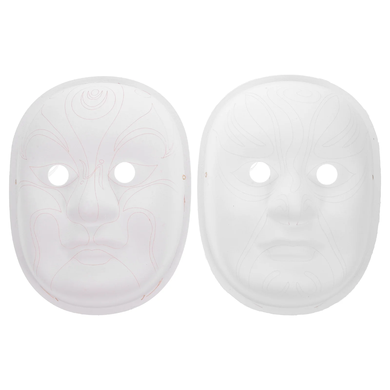 

2 pcs Eco-Friendly Paper Masks Peking Opera Face Design Chinese Cultural Figure Pattern Durable Elastic Band Party Carnival