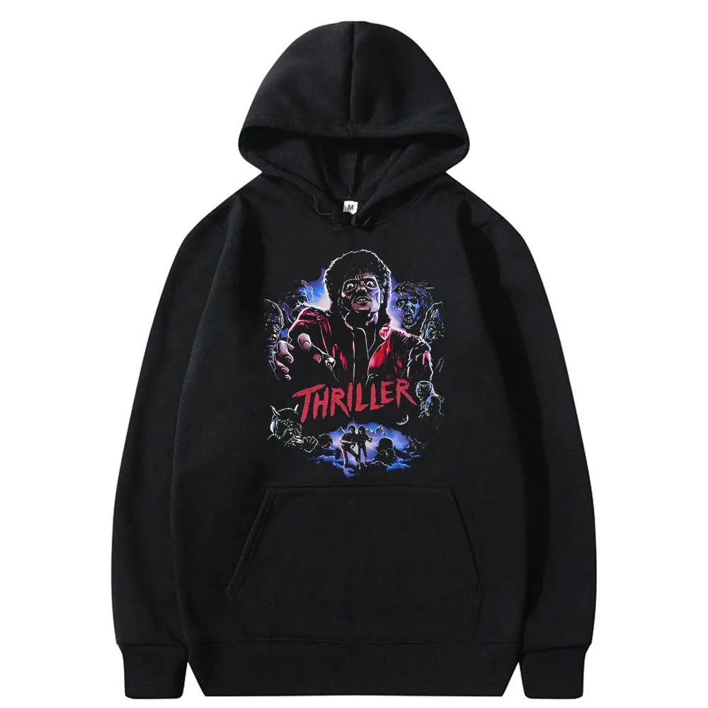 

King of Pop Michael Jackson Thriller Graphic Hoodie Men Women Retro Gothic Rock Sweatshirt Men's Fashion Punk Oversized Hoodies